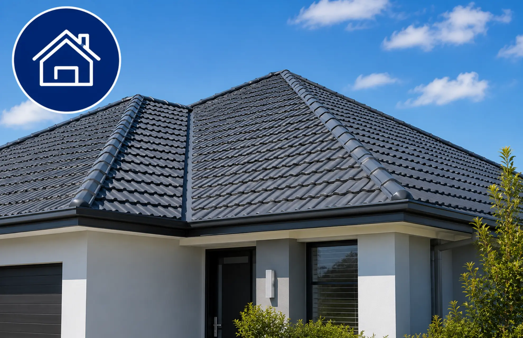 Freshly painted roof completed by Melbourne roof painting specialists.